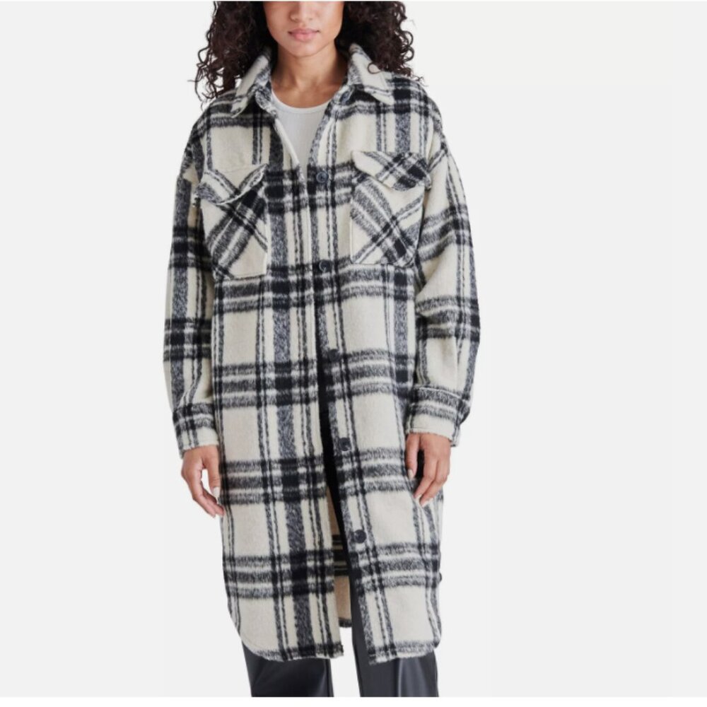 Steve Madden Women’s Oversized Long Shirt Jacket